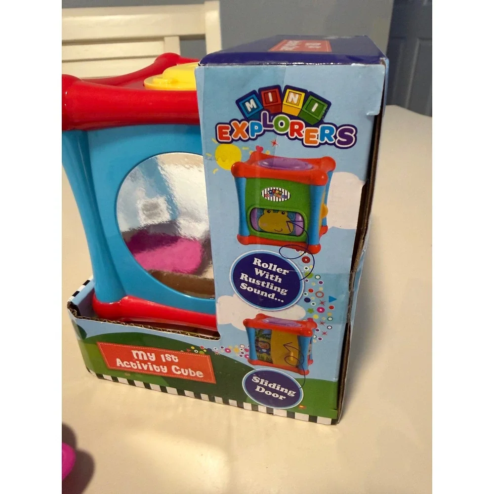 Playtex Baby Unicorn Teether Triangle Rattle & Mini Explorers Activity Cube Set